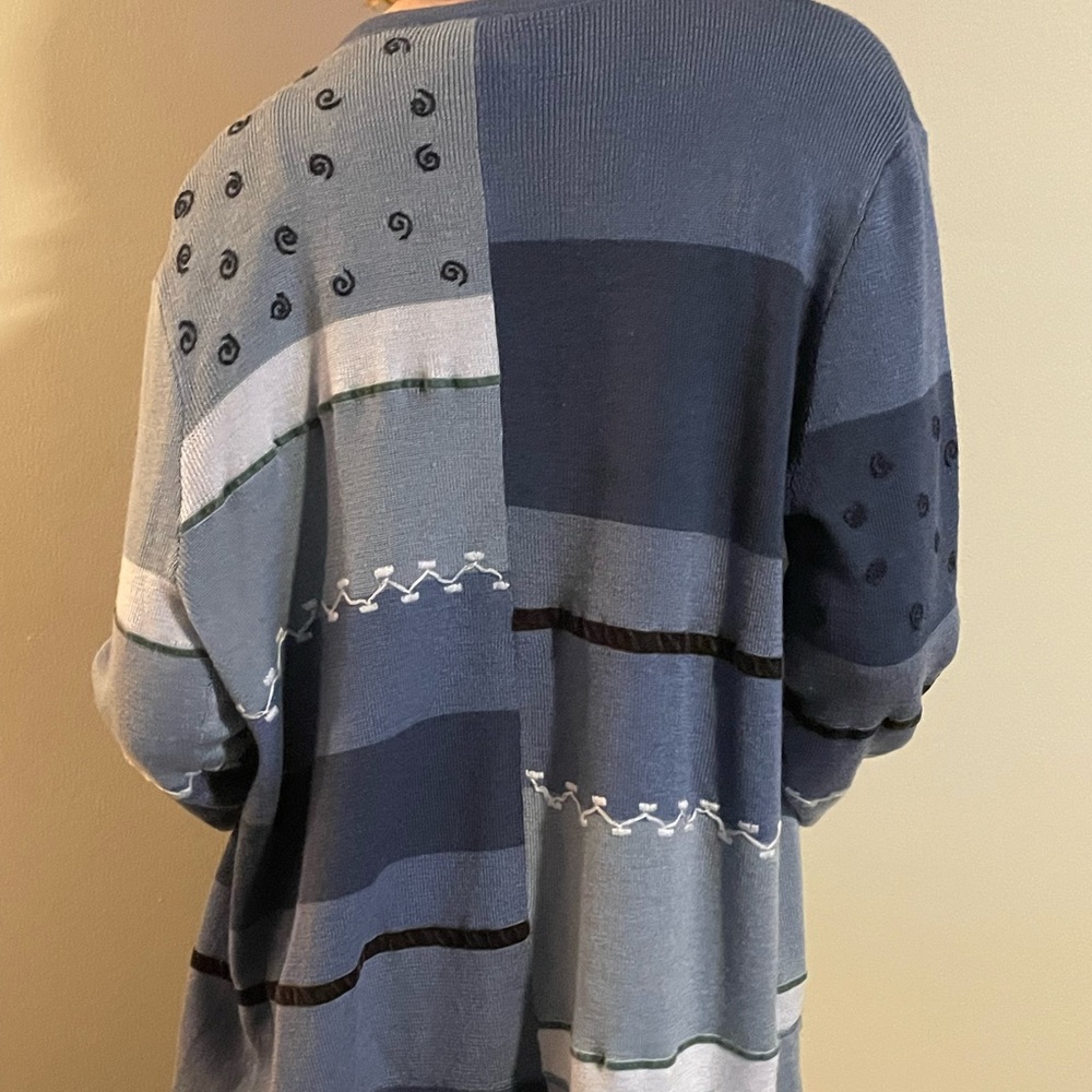 Blue multicolored Cascade cardigan